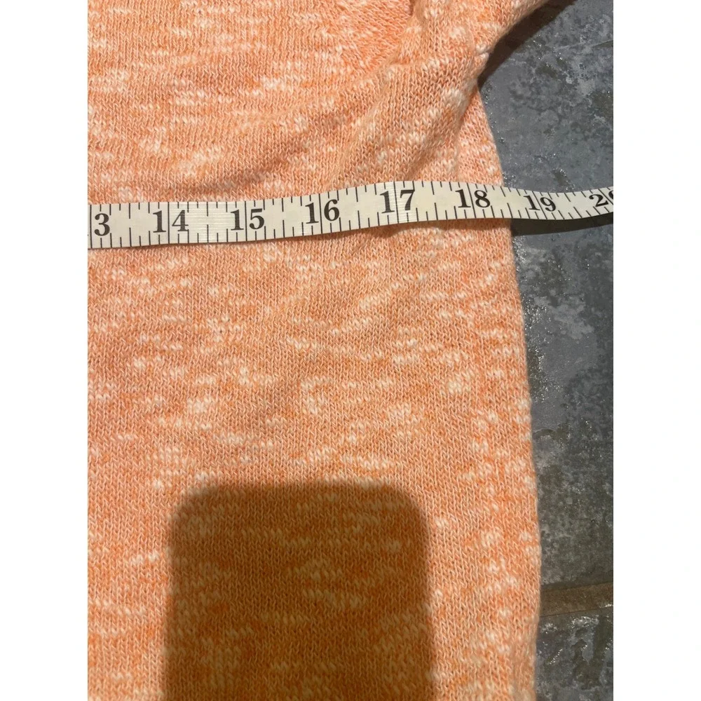 J. Crew Sweater Women's Size M Peach Orange Speckled Knit Cotton Blend Pullover‎